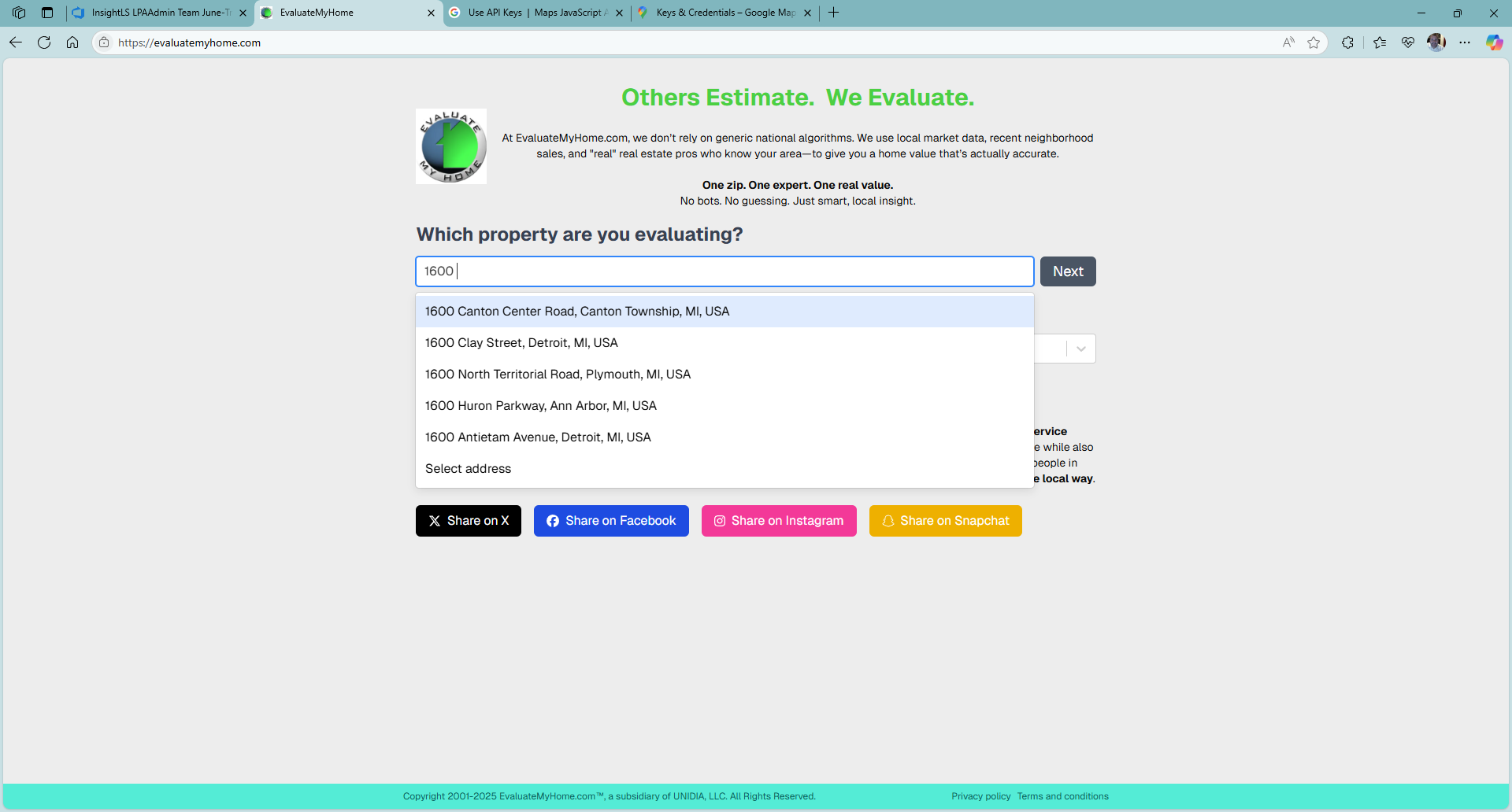 EvaluateMyHome - View 1